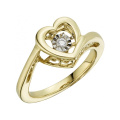 Heart Shape 18k Gold Dancing Diamond Rings Jewelry